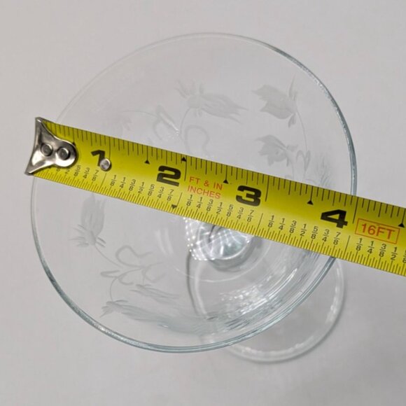Etched Columbine Floral Champagne Glass Vintage Stemware 6" Replacement Vintage - Picture 4 of 16